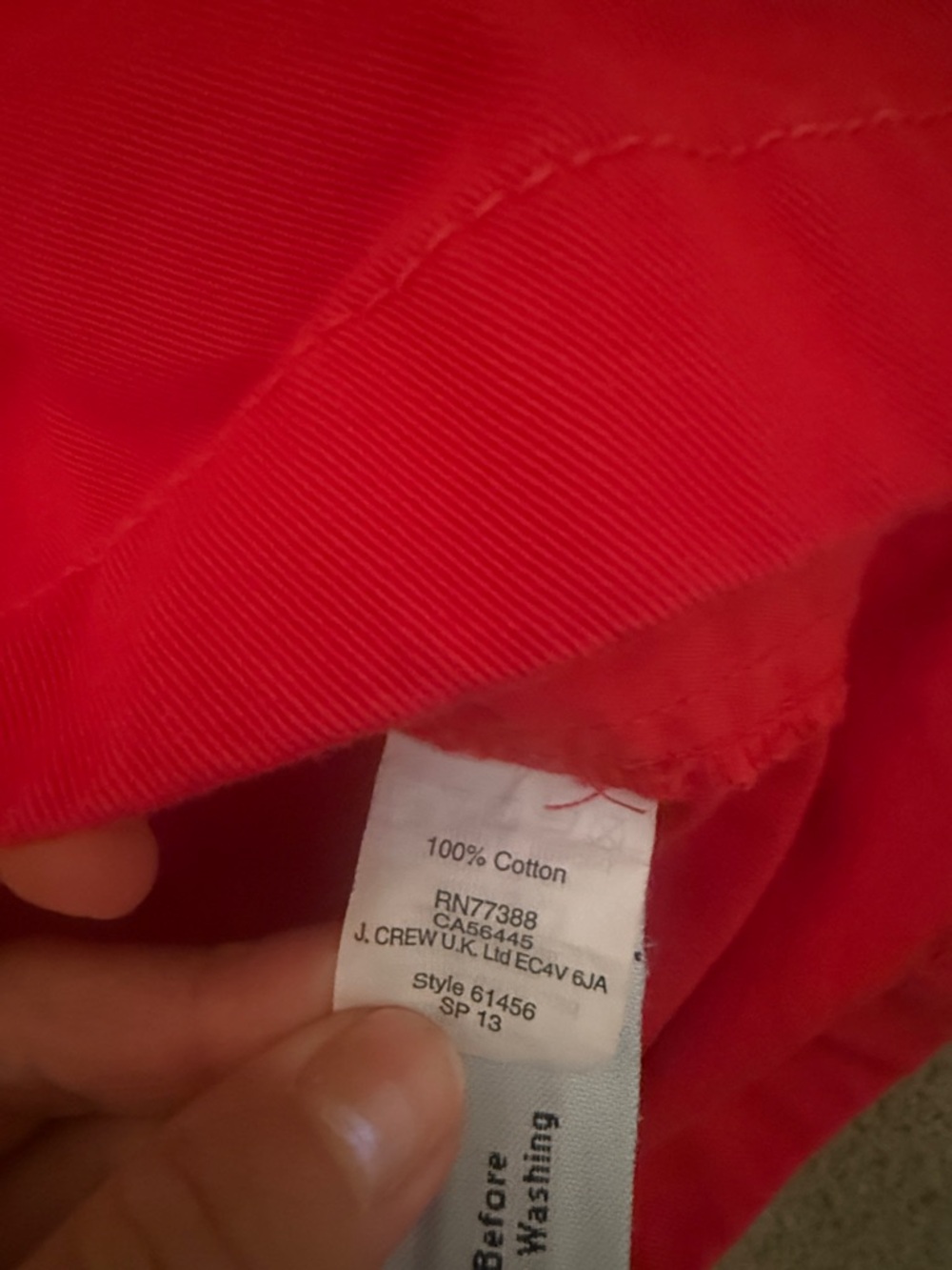 J. Crew Red Cotton Mid-Rise Bermuda Shorts - Picture 4 of 8
